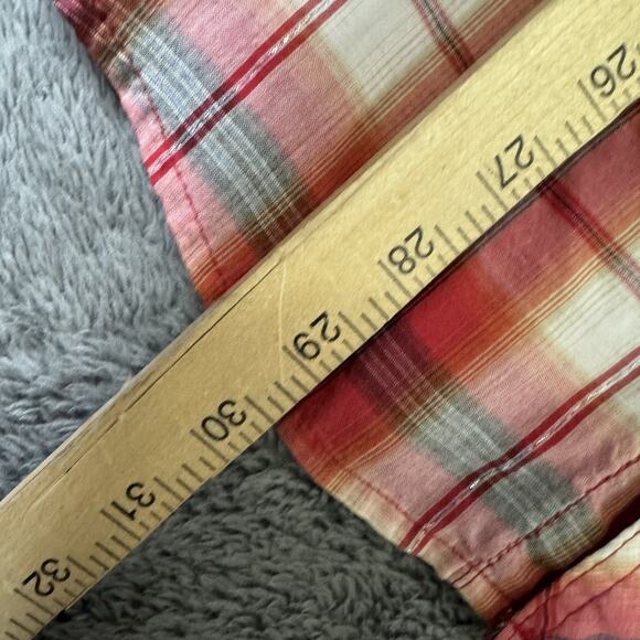 Wrangler Retro Sleeveless Red Plaid Pearl Snap Button Shirt L Rodeo Cowgirl Top - Picture 6 of 6